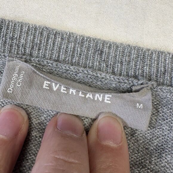 Everlane The Cashmere Crew Sweater Gray Women’s Size M Soft Lightweight Knit - Picture 5 of 5